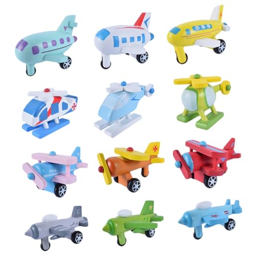 MOLUCKFU Flugzeug-spielzeugset Für Kleinkinder 12-teilig Aus Holz Pädagogisches Spielzeug Flugzeug Spielzeug Für Jungen Und Mädchen Fein Poliert Keine Grate von MOLUCKFU