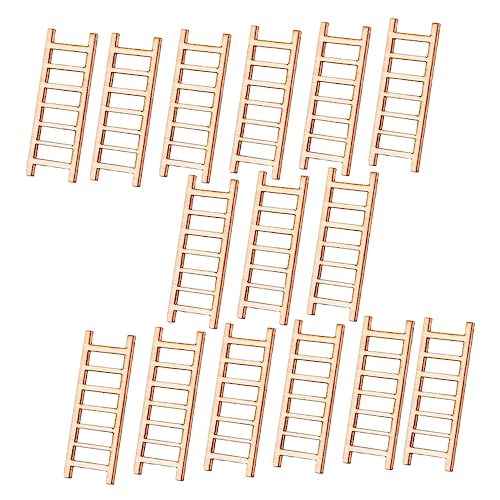 MOLUCKFU 15 Stück Teiliges Mini Holzleiter für Mikro Landschaft Puppenhaus Zubehör Kleine Deko Treppe für Sandtisch Gartenmodell DIY Miniaturlandschaft Farbenfrohe Holzstufen von MOLUCKFU