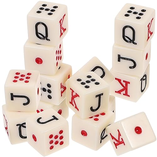MOLUCKFU 15Stücke Teiliges Pokerwürfel aus Acryl Requisiten für Spieleabende und Partys Langlebig und Leicht zu Transportieren für Unterhaltsame Brettspiel Erlebnisse von MOLUCKFU
