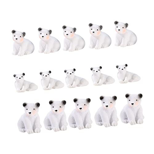 MOLUCKFU 15st Eisbär Aus Harz Gartendekoration Tiermodell Mikrolandschaftsfiguren Kunsthandwerk Aus Kunstharz Heimdekoration Harzdekor Geflügeltierdekoration Halloween-miniaturen Weiß von MOLUCKFU