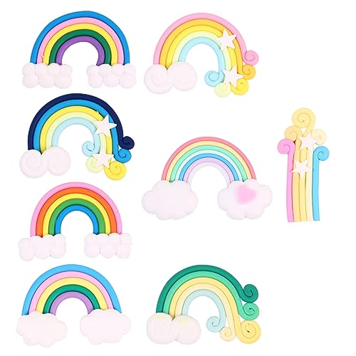MOLUCKFU Polymer Clay Handgemachte Aufkleber Set 16 Stück Regenbogen Design für Telefon Abdeckungen Dekorationen von MOLUCKFU