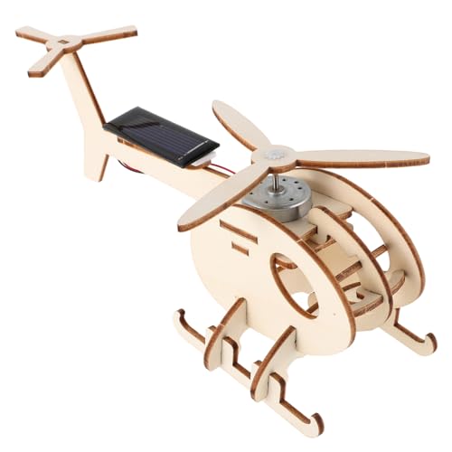 MOLUCKFU 1Satz DIY Solar Hubschrauber Kit aus Holz Kreatives Flugzeug Montagespielzeug für Pädagogisches Experimentierset mit Hocheffizientem Solarpanel für Kleine von MOLUCKFU