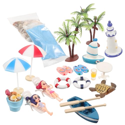 MOLUCKFU 1Satz Strand Deko Mikrolandschaft Sommer Szene für Puppenhaus Strand Dekoration mit Hochsimulierten Details für Kreative Teiliges von MOLUCKFU
