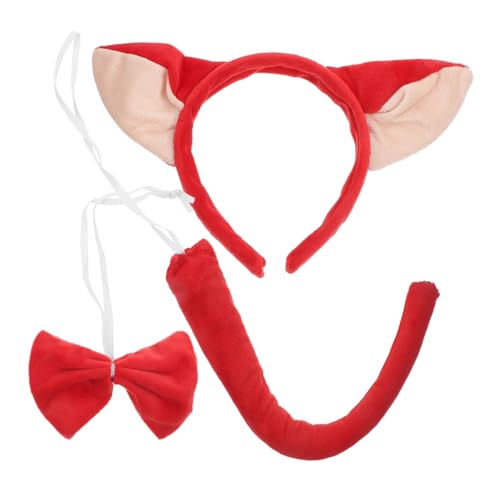 MOLUCKFU 1Satz Teiliges Fuchs Kostüm für Rotes Stirnband mit Fuchsohren Fliege und für Partys Bühnenaufführungen und Cosplay Dress Up MOLUCKFU 1Satz Teiliges Fuchs Kostüm für Rotes Stirnband mit Fuchsohren Fliege und für Partys Bühnenaufführungen und Cosplay Dress Up von MOLUCKFU