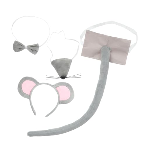 MOLUCKFU 1Satz Tierkostüm Set für Erwachsene und Mausohren Stirnband Flauschiger Fliege und Nase Kostüm Requisite für Partys und Cosplay MOLUCKFU 1Satz Tierkostüm Set für Erwachsene und Mausohren Stirnband Flauschiger Fliege und Nase Kostüm Requisite für Partys und Cosplay von MOLUCKFU