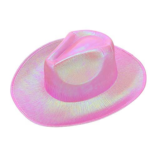 MOLUCKFU 1Stk Fantasy-Cowboy-Hut süßer Cowboyhut Cowgirl Cowboyhut aus Stroh für Strohhut kinderparty mitgebsel cow boy hut Westernhut Sonnenhut eva Composite bunter Cowboyhut Rosa von MOLUCKFU