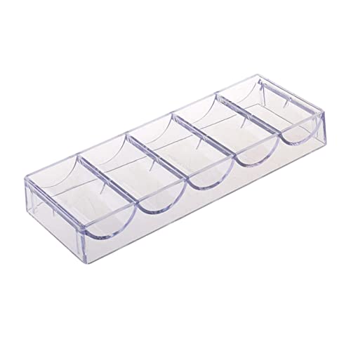 MOLUCKFU Poker Chips Organizer für 100 Chips Transparenter Aufbewahrungsbehälter Acryl mit Schnappbarem Deckel für Partys und Spiele von MOLUCKFU