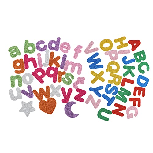 MOLUCKFU 52 Stücke Aufkleber Alphabet Buchstaben Aufkleber für Jungen und Mädchen Pädagogisches Dekorative Eva Crafting von MOLUCKFU