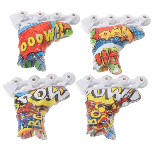 MOLUCKFU 2 Paare Mini Fingerskates Eiskunstlauf Modell Finger Roller Sportspielzeug Leicht Tragbar für Schreibtischspiele Fingerkoordinationstraining Geschenk für Sport Sneakerfans von MOLUCKFU