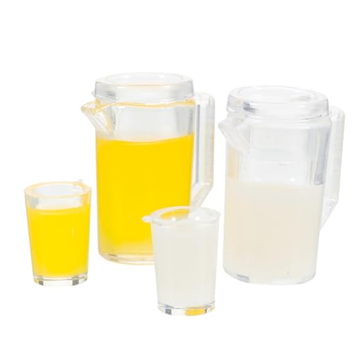 MOLUCKFU 2 Sätze Teiliges Milch und Orangensaft Set für Puppenhaus Dekoration Charmante Miniatur Zubehörteile für Wohnzimmer Schlafzimmer und Bäckerei von MOLUCKFU