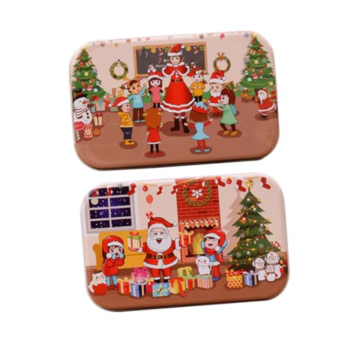 MOLUCKFU 2 Sätze Teiliges Weihnachts-holzpuzzle für Edukatives DIY Jigsaw Toy aus Holz Fördert Kreativität Logisches Denken und Kognitive Fähigkeiten Geschenk für Jungen und Mädchen Ab von MOLUCKFU