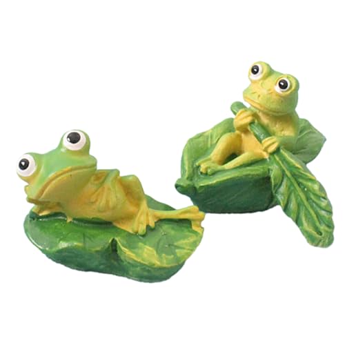 MOLUCKFU 2 Stück Frosch Ornamente Frosch Deko Figuren Heimdeko Frosch Schreibtisch Deko Heimdeko Frosch Skulpturen Puppenhaus Deko Niedliche Büro Deko Büro Tisch Deko Kleine Büro von MOLUCKFU