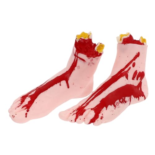 MOLUCKFU 2 Stück Fußprothesen Requisiten Gruselige Halloween Requisiten Party Gefälschte Spielzeuge Füße Halloween Dekorationen Streich Künstliche Füße Simulierter Fuß von MOLUCKFU