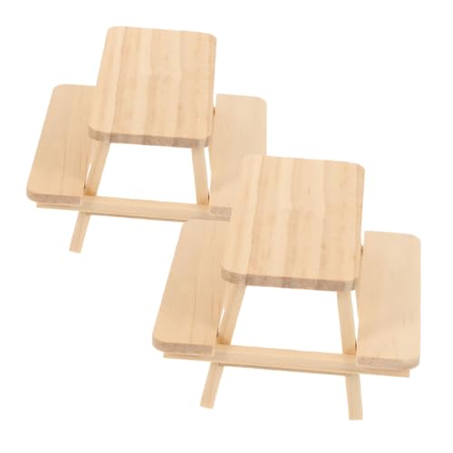 MOLUCKFU 2 Stück Holztisch Und Stuhl, Modell, Miniatur Hauszubehör, Miniatur Puppenhaus Beistelltisch, Miniatur Möbel, Modell, Mini Hauszubehör, Puppenhaus Sandwich, Mini Picknicktisch MOLUCKFU 2 Stück Holztisch Und Stuhl, Modell, Miniatur Hauszubehör, Miniatur Puppenhaus Beistelltisch, Miniatur Möbel, Modell, Mini Hauszubehör, Puppenhaus Sandwich, Mini Picknicktisch von MOLUCKFU