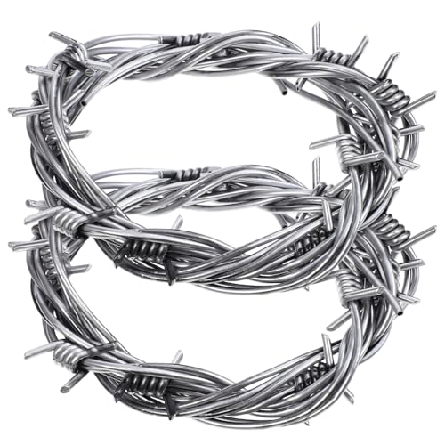 MOLUCKFU 2 Stück Imitation Stacheldraht Deko für Halloween Gruselige Barbed Wires für Spukhäuser und Streiche Lange Requisiten für Partys und Cosplay von MOLUCKFU