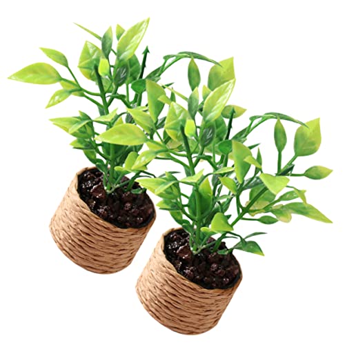 MOLUCKFU Mini-orangenbaum Künstliche Topfpflanze Garten Deko Pflanzen Kleine Pflanze Tischdekorasjonen Miniaturpflanze Für Innenbereich von MOLUCKFU