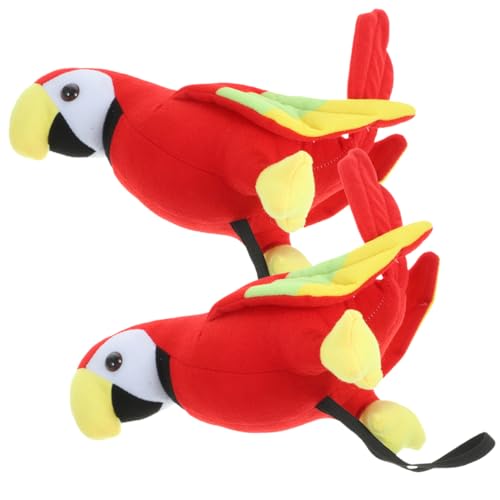 MOLUCKFU 2 Stück Realistisches Piraten Papagei Plüschtier Leichte Schulter Deko Künstlicher Vogel für Piratenkostüme Lebensecht Gestalteter Kuschelvogel Kinderfreundliches Party Accessoire von MOLUCKFU