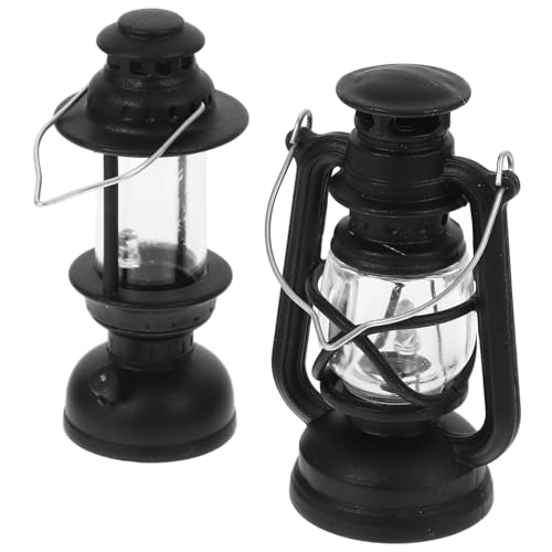MOLUCKFU 2 Stück Retro Petroleumlampe, Kleines Hausdekor, Mini Petroleumlicht, Miniatur Petroleumlampe, Figur, Kleines Petroleumlampenmodell, DIY Material, Miniaturlampendekor, von MOLUCKFU