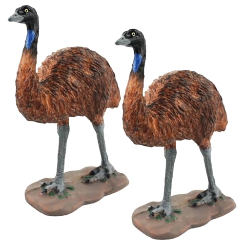 MOLUCKFU Straußenfigur Aus Kunststoff Dekoration Für Zuhause Und Garten 2 Stück Kleine Straußenornamente Für Schreibtisch Und Party von MOLUCKFU