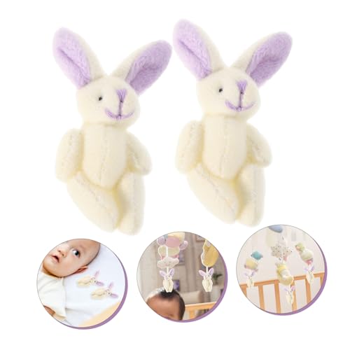 MOLUCKFU 2 Stück Teiliges Kuscheliges Plüsch-Kaninchen mit Gelenken Kleines Sanftes Hasen Hochzeit Osterdekoration Anschmiegsames Deko-Accessoire von MOLUCKFU