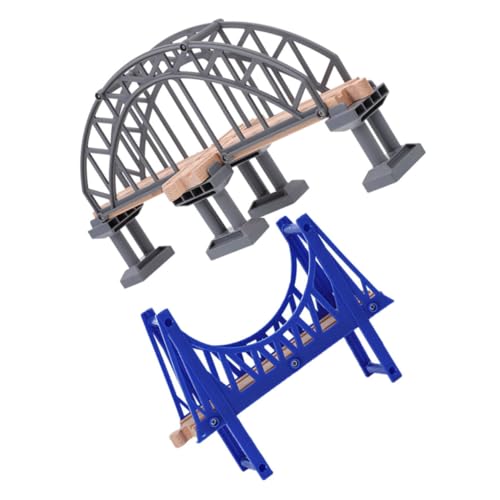 MOLUCKFU 2 Stück Teiliges Modell Eisenbahnbrücken aus Realistische Graue Kreuzbrücke und Blaue Hängebrücke Pädagogisches für Kreative Zugstrecken und Holzbahn Zubehör MOLUCKFU 2 Stück Teiliges Modell Eisenbahnbrücken aus Realistische Graue Kreuzbrücke und Blaue Hängebrücke Pädagogisches für Kreative Zugstrecken und Holzbahn Zubehör von MOLUCKFU