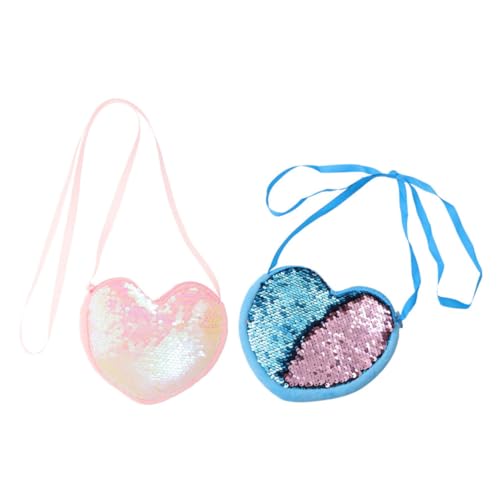 MOLUCKFU Mini-geldbörse Für Mädchen Pailletten-Schultertasche Und Umhängetasche in Herzform Für Mädchen MOLUCKFU Mini-geldbörse Für Mädchen Pailletten-Schultertasche Und Umhängetasche in Herzform Für Mädchen von MOLUCKFU