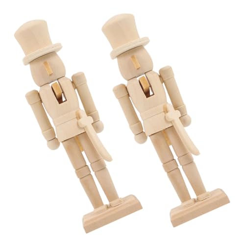 MOLUCKFU 2 Stücke Nussknacker DIY Schmuck Holz Handwerk Decor Weihnachten Dekoration DIY Walnuss Soldat Ornament Unfinished Walnuss Soldat von MOLUCKFU
