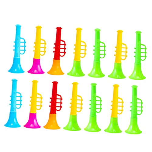 MOLUCKFU 20 Stück Musikinstrumente Für Kinder Plastiktrompeten Für Kleinkinder Kompakte Spielzeugtrompeten Sichere Plastiktrompete Mini-trompetenspielzeug Zufällige Farbe von MOLUCKFU