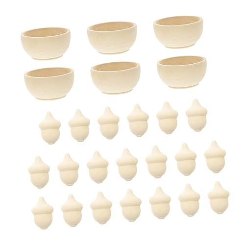 MOLUCKFU 20Stücke Teiliges Hölzernes und Sortierset mit Schalen Unvollendetes Holzspielzeug für DIY Aktivitäten und Kreative Dekoration MOLUCKFU 20Stücke Teiliges Hölzernes und Sortierset mit Schalen Unvollendetes Holzspielzeug für DIY Aktivitäten und Kreative Dekoration von MOLUCKFU