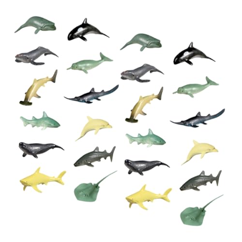 MOLUCKFU 24 Stück Teiliges Realistische Tierfiguren aus Stabilem PVC Detailgetreue Künstliche Fische für Aquariumdekoration und Bastelset Vielseitig als Heim und Lehrdekor Geeignet von MOLUCKFU