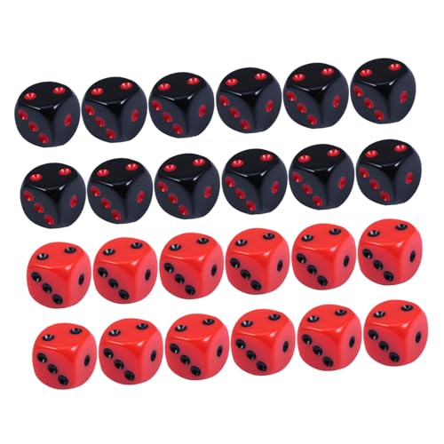 MOLUCKFU 24er-Pack Massives 6-seitiges Würfelset Aus Acryl Für Spiele Abgerundete Ecken Neuartige Würfel Für Partys von MOLUCKFU