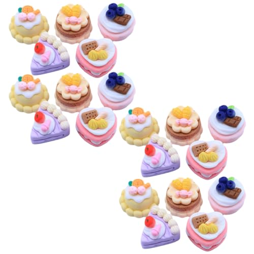 MOLUCKFU 25 Stück Simulierte Kuchen Dessert Handyanhänger Aus Kunstharz, Dessert Anhänger Für Haarnadel, Künstlicher Kuchen Anhänger, Basteln, Anhänger Für Handyhüllen, DIY Anhänger Aus von MOLUCKFU