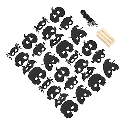 MOLUCKFU 28stücke Teiliges Halloween Scratch Masken Bunte Bastelmasken Für Kreative Halloween-partys Und Festliche Aktivitäten Für Kinderhandwerk Und Freizeitgestaltung von MOLUCKFU