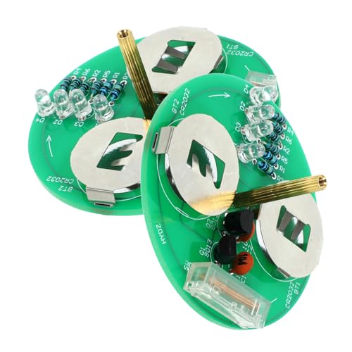 MOLUCKFU 2Sätze DIY LED Gyroskop Lötset Teiliges Elektronik Bausatz für Fortgeschrittene Lötfähigkeiten für Unterrichtszwecke Tragbar und Leicht zu Handhaben von MOLUCKFU