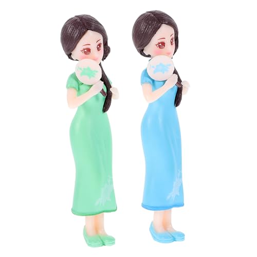 MOLUCKFU Chinesische Cheongsam Puppe Statue Harz Handwerk 2pcs Mini Harz Puppe Einzigartige Tischplatte von MOLUCKFU