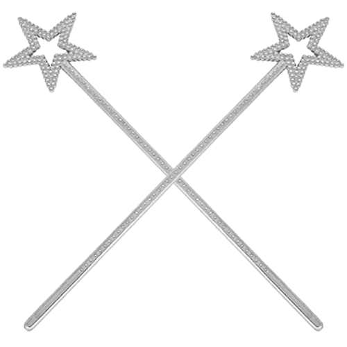MOLUCKFU 2St Zauberstab Fairy Wand Kinderkleider kinderspielzeuge kinderkleidung Toy Zappelspielzeug Lichter für die Raumdekoration silberner Sternenstab Feenstab für Mädchen Plastik Silver von MOLUCKFU