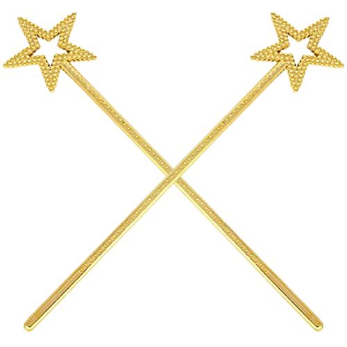 MOLUCKFU 2St Zauberstab Lichter für die Raumdekoration Aufkleber Leuchtstäbe Masse Fairy Wand belohnung Zauberstäbe der Engelsfee feenhafte Partydekorationen Harz Golden von MOLUCKFU