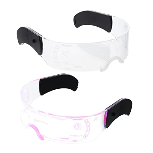 MOLUCKFU 2St leuchtende Gläser coole Brille trendige Kreis- aufleuchten halloween brillen leuchtbrillen futuristische Brillen futuristische Leuchtbrille Acryl MOLUCKFU 2St leuchtende Gläser coole Brille trendige Kreis- aufleuchten halloween brillen leuchtbrillen futuristische Brillen futuristische Leuchtbrille Acryl von MOLUCKFU