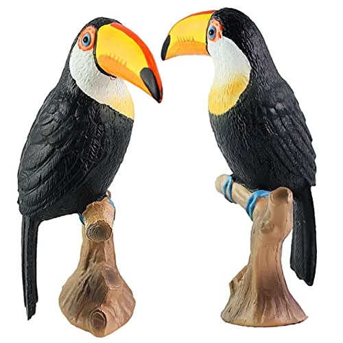 MOLUCKFU 2pcs Vogelsammlung Spielzeug Vogel Tier Figur Spielzeug Toukanmodelle Simuliertes Toucan von MOLUCKFU