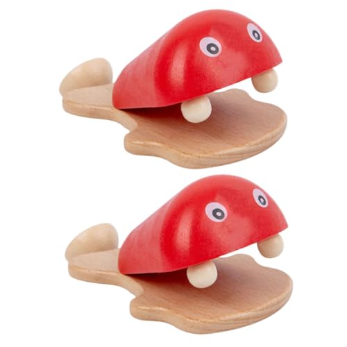 MOLUCKFU 2 Stück Holz-Fisch-kastagnetten Für Kleinkinder Musikalische Vorschulspielzeug Pädagogische Hand-Augen-koordination Instrumente von MOLUCKFU
