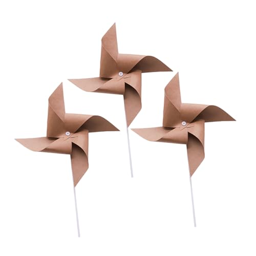 MOLUCKFU 3 STK Retro-Windrad hühner büro Dekoration dekoringe bastelzeug Windmühlen für kleine Windmühle Windspiele Geburtstagsfeier Dekoration Papier Chocolate von MOLUCKFU