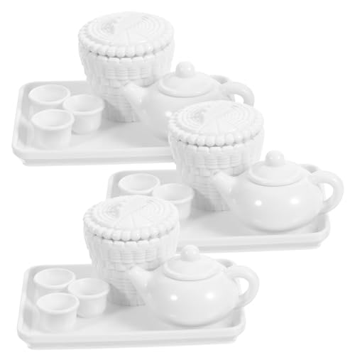 MOLUCKFU 3 Sets Puppenhaus Teeservice, Miniaturspielzeug Für Kinder, Mini Teetasse, Kleines Hauszubehör, Puppenhaus Teezubehör, Miniatur Teetasse, Mikro Puppenhaus Dekoration, Küche, von MOLUCKFU