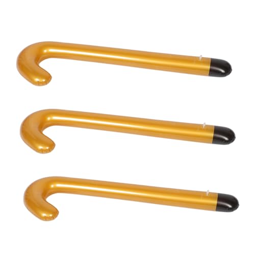MOLUCKFU 3 Stück Aufblasbarer Gehstock PVC Flexibel Stabiler Spazierstock und Party Accessoire Vielseitig Verwendbar für Outdoor Cosplay und Lustige Verkleidungen von MOLUCKFU