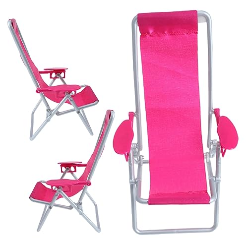 MOLUCKFU 3 Stück Mini Strandstuhl, Miniatur Liegestuhl, Mini Stuhl, Mini Ornament, Miniatur Strandstuhl Modell, Zusammenklappbarer Miniatur Loungesessel, Puppen Strandstuhl, Miniatur Stuhl von MOLUCKFU
