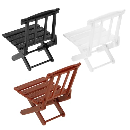 MOLUCKFU 3 Stück Miniatur Strandstuhl, Mini Hausdekoration, Miniatur Stuhl Zur Dekoration, Miniatur Klappstühle, Mini Liegestuhl, Mini Stuhl, Miniatur Loungesessel, Modell, Mini von MOLUCKFU