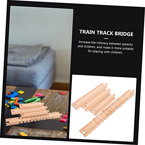 MOLUCKFU 3 Stück Teiliges Holz Eisenbahn Modularer Gleisbau Praktisch Langlebig Fördert Feinmotorik und Kreativität Geeignet als von MOLUCKFU