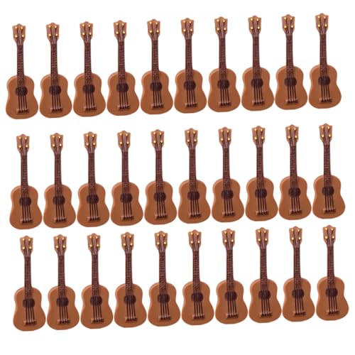 MOLUCKFU 30 Stücke Winzige Gitarre Ornament Realistische Mini Gitarre Puppenhaus Miniatur Musikinstrument Home-Office Schreibtisch Display Dekoration von MOLUCKFU