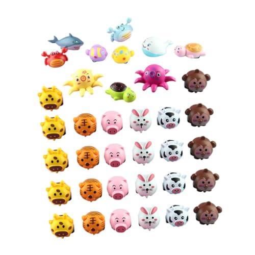 MOLUCKFU 36St Auto zurückziehen für kinderspielzeug mädchen Toys Auto Set Kleinkind-Cartoon-Auto Tiere Auto Cartoon-Push-Auto Plastik von MOLUCKFU