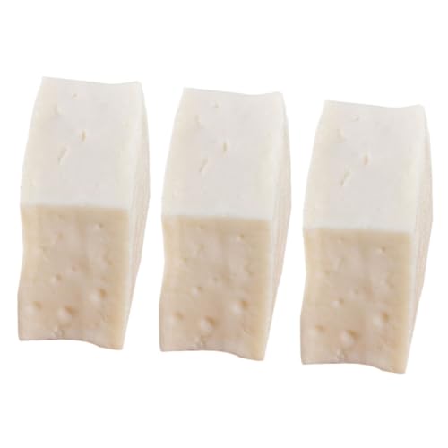 MOLUCKFU 3 Stücke PVC Gefälschte Tofu Modell Lebensechte Lebensmittel Modell für Decor Künstliche Tofu Prop für Party MOLUCKFU 3 Stücke PVC Gefälschte Tofu Modell Lebensechte Lebensmittel Modell für Decor Künstliche Tofu Prop für Party von MOLUCKFU