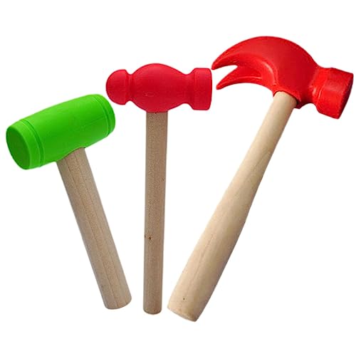 MOLUCKFU Massivholz Griff Kinder Hammer Spielzeug Pretend Spielen Hämmer Kinder Werkzeuge Set von MOLUCKFU